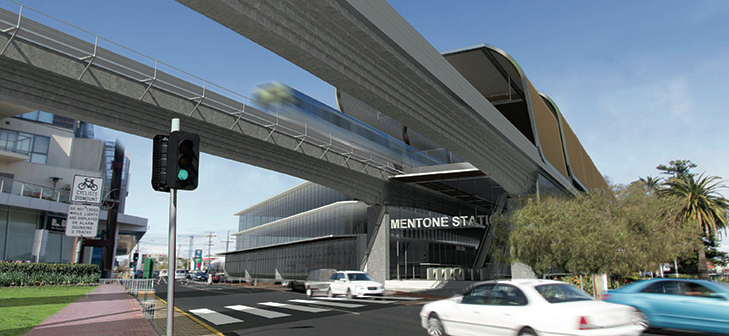 Proposal for new Mentone station with removal of Balcombe Road level crossing